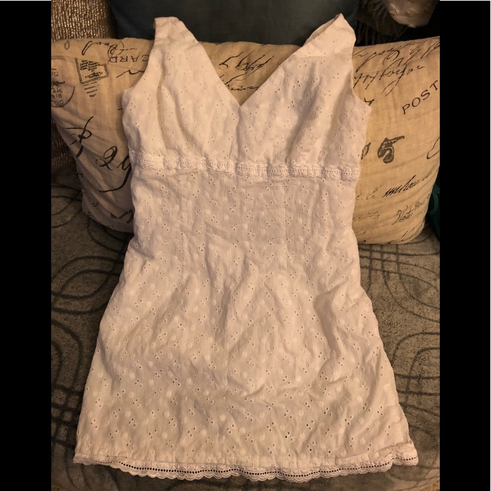 White Eyelet Mini Dress by Peck & Peck